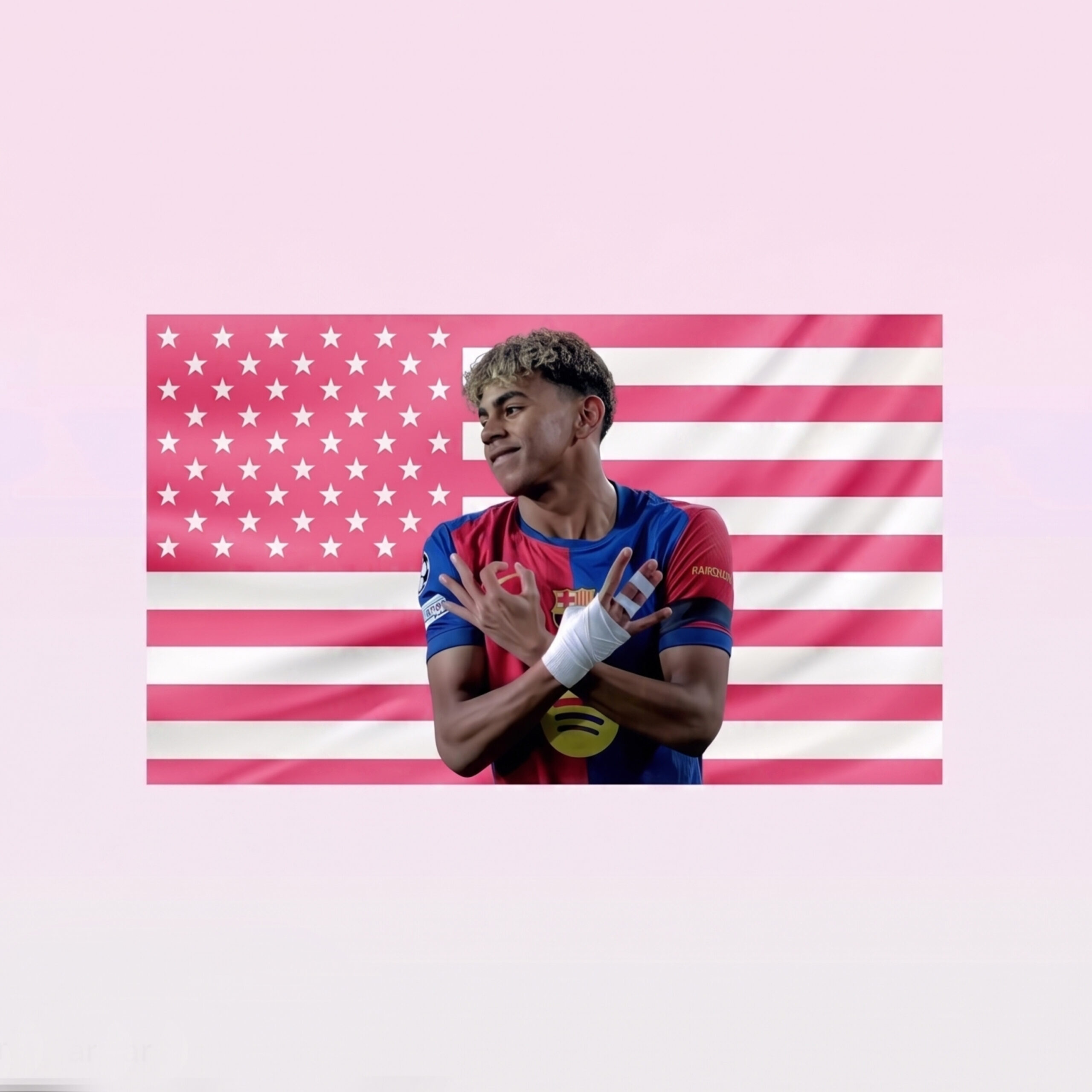 Funny Football Pink American Flag