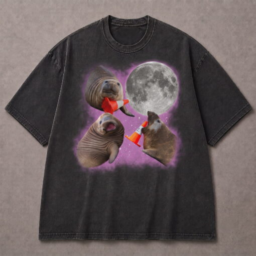 Three Neil The Seal Retro Graphic Tshirt, Funny Neil The Seal Shirt