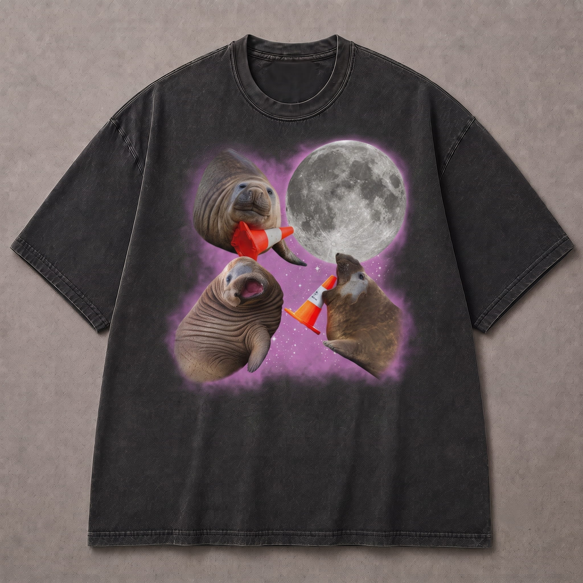Three Neil The Seal Retro Graphic Tshirt, Funny Neil The Seal Shirt